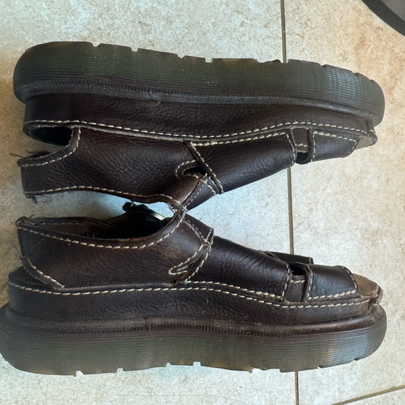 Vintage 90’s Dr Martens Chunky Brown Ring Cut Out Buckle Open Toe Sandals Size 7 - Picture 12 of 12